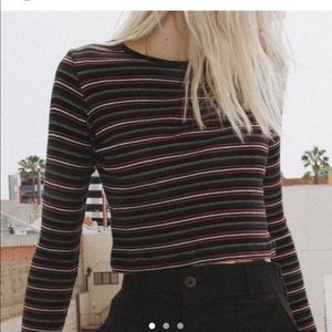 striped cropped long sleeve